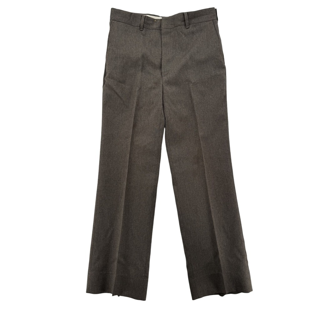 Vintage Sears Roebuck Pants Mens 34x29 Brown Wool Blend Dress Slacks 60s Classic